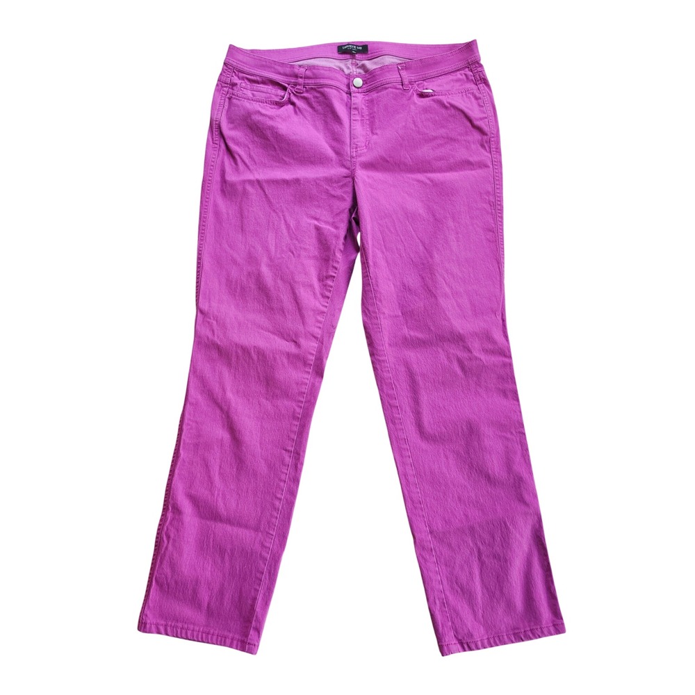 Lafayette 148 New York Magenta Purple Straight Leg Stretch Pants Womens 14